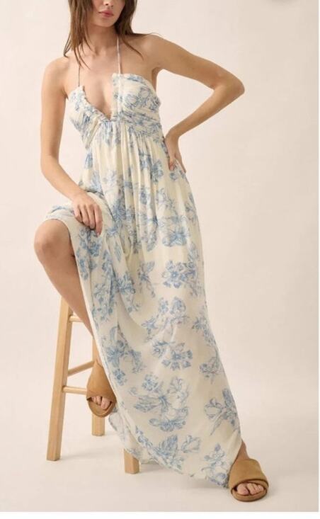 Promesa Dresses & Skirts - Promesa Everlasting Beauty Crepe Maxi Dress, Romantic Cottagecore